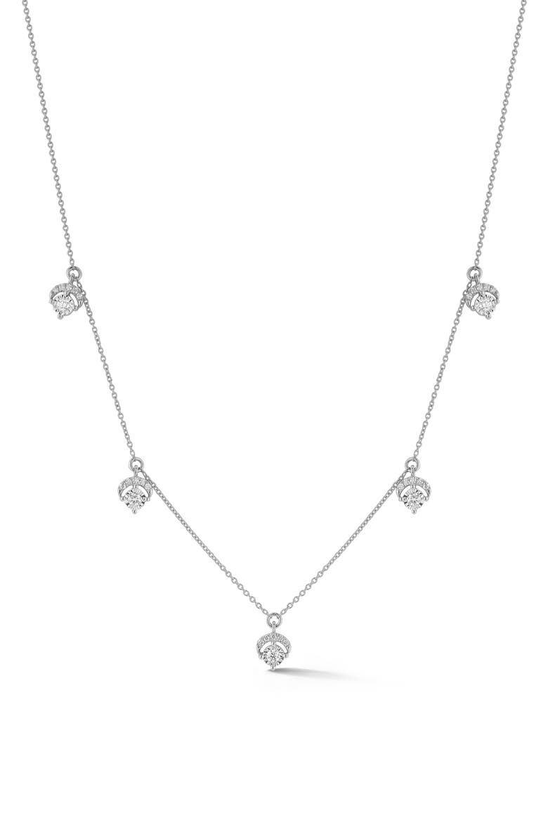 Ava Bea Diamond Crescent Charm Necklace, Main, color, WHITE GOLD