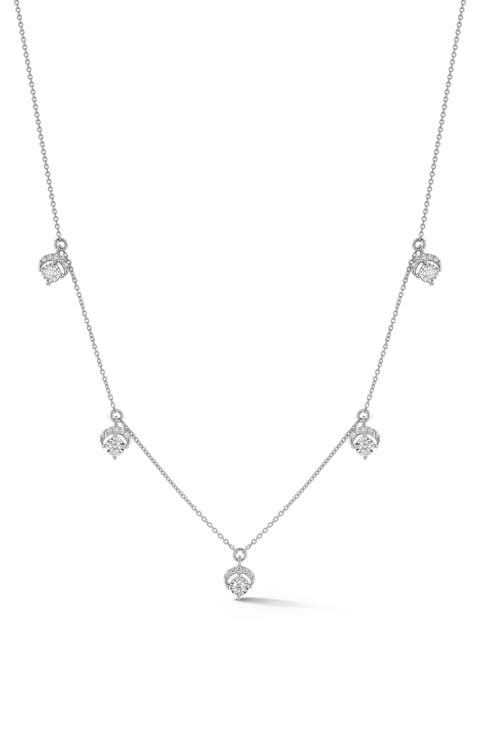 Ava Bea Diamond Crescent Charm Necklace