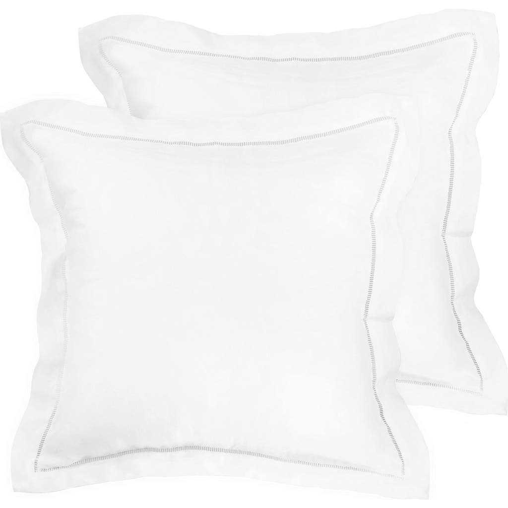 Melange Home Linen Ladder Hem Euro Sham Set