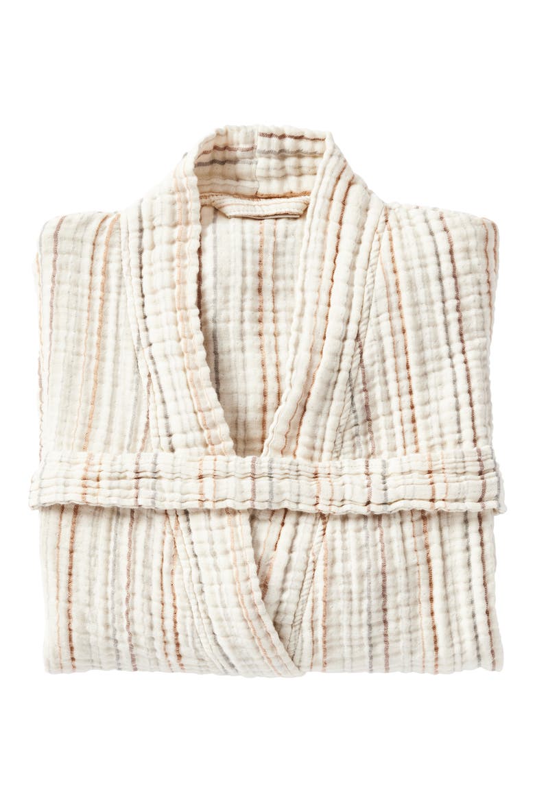 Organic Cotton Robe, Alternate, color, UNDYED W/ WARM STRIPE