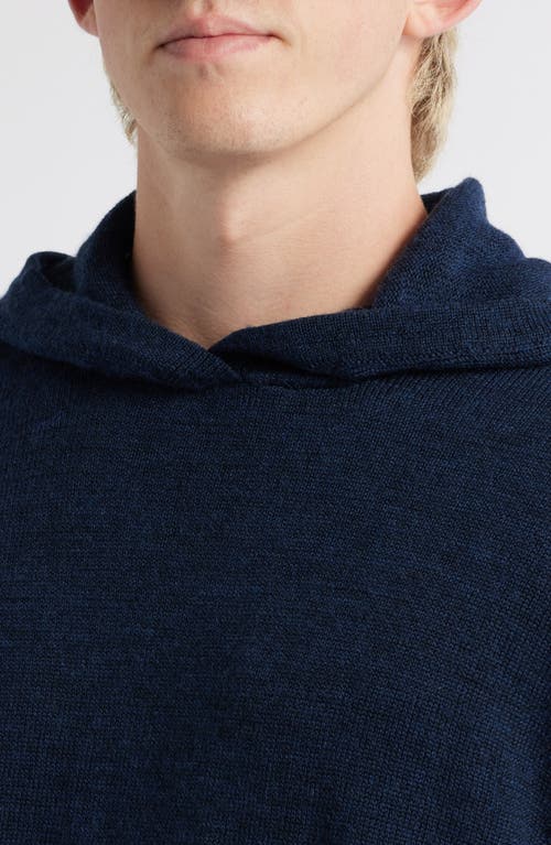 Alex Crane Campo Hooded Merino Wool Sweater In Blue