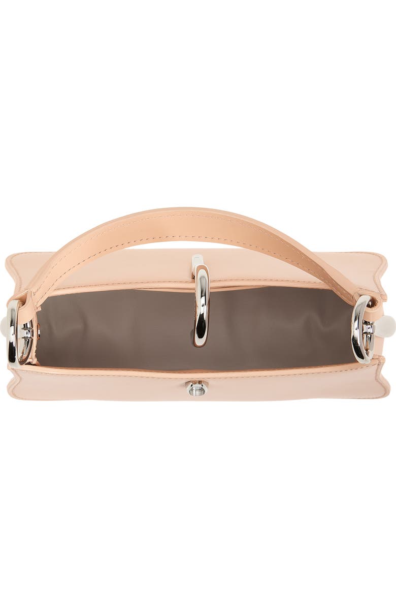 Rabanne Micro Ring Leather Top Handle Bag, Alternate, color, Peach/ Silver