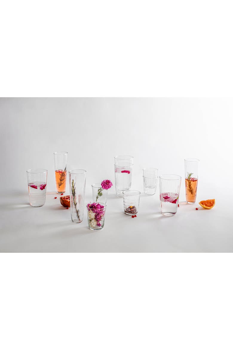 Flutes Set of 6, Alternate, color, Clear