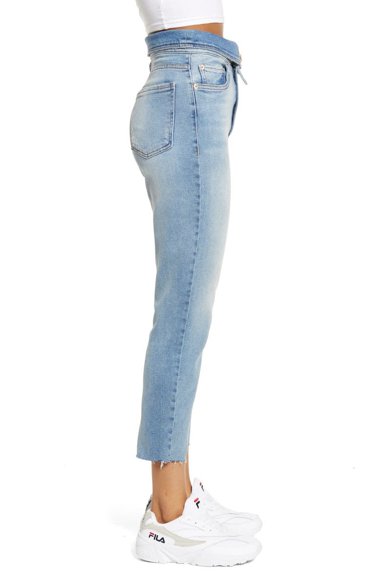 STS Blue Alicia Foldover Waist Crop Mom Jeans, Alternate, color,