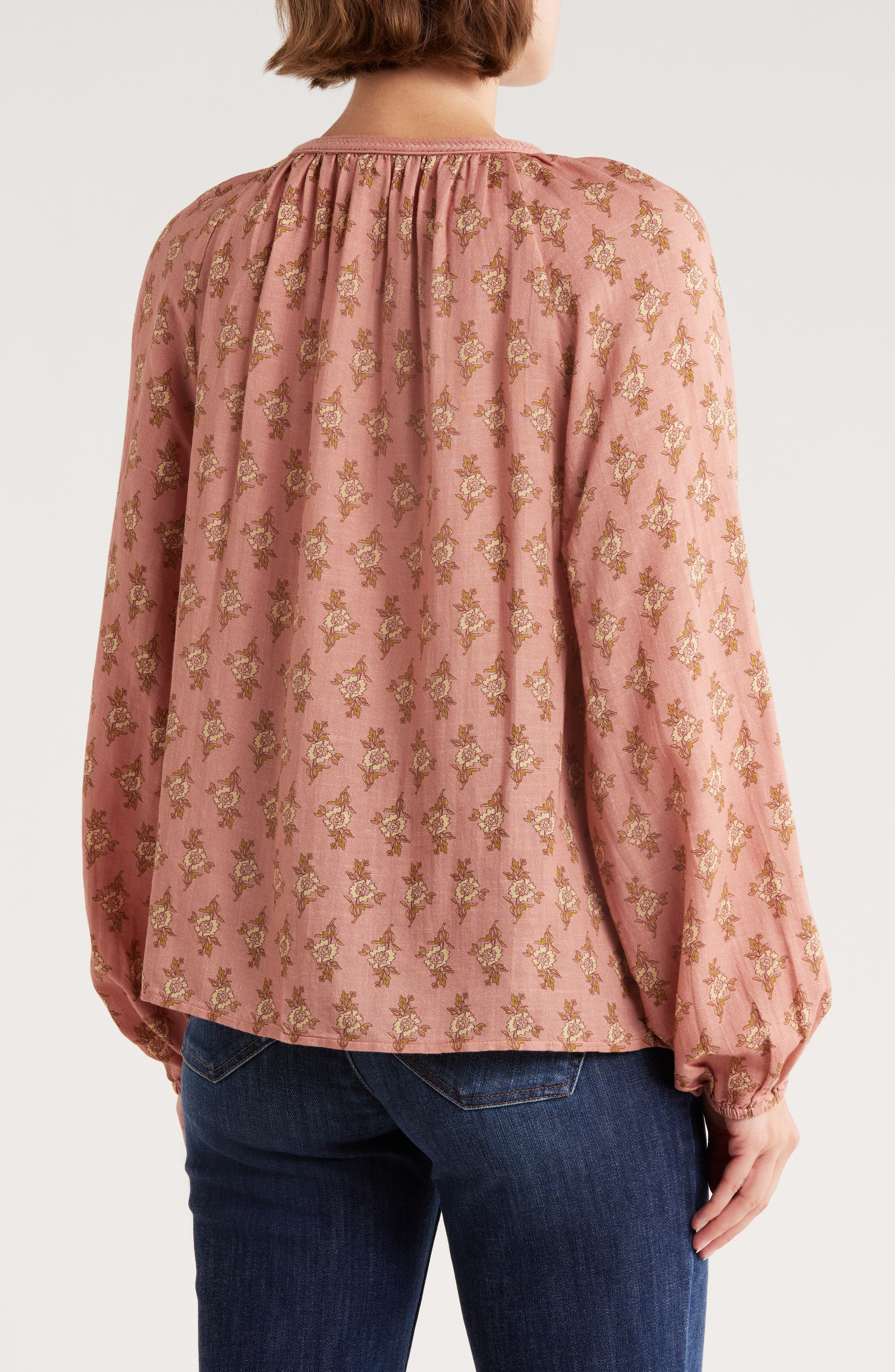 Long Sleeve Embroidered Peasant Top - image 2