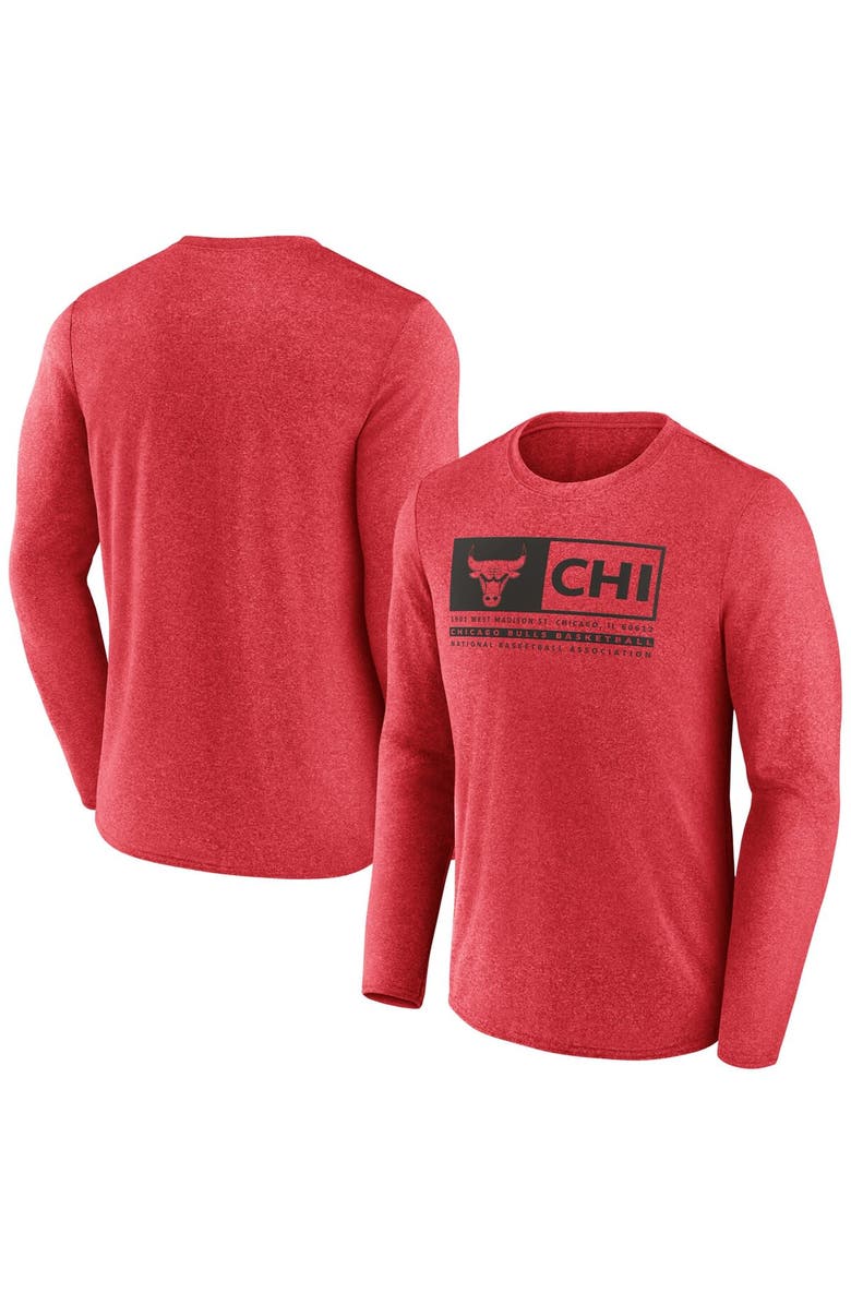 FANATICS Men's Fanatics Branded Heather Red Chicago Bulls Three-Point Play T-Shirt, Main, color, Heather Red