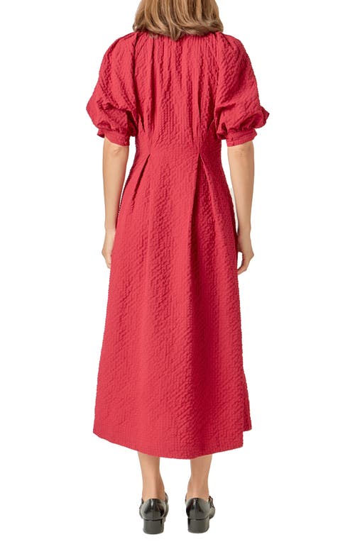 English Factory Button Front Maxi Dress In Red