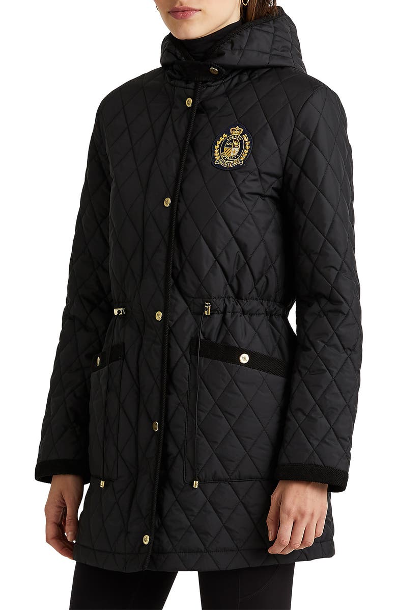 Lauren Ralph Lauren Quilted Crest Hooded Coat, Alternate, color, 
