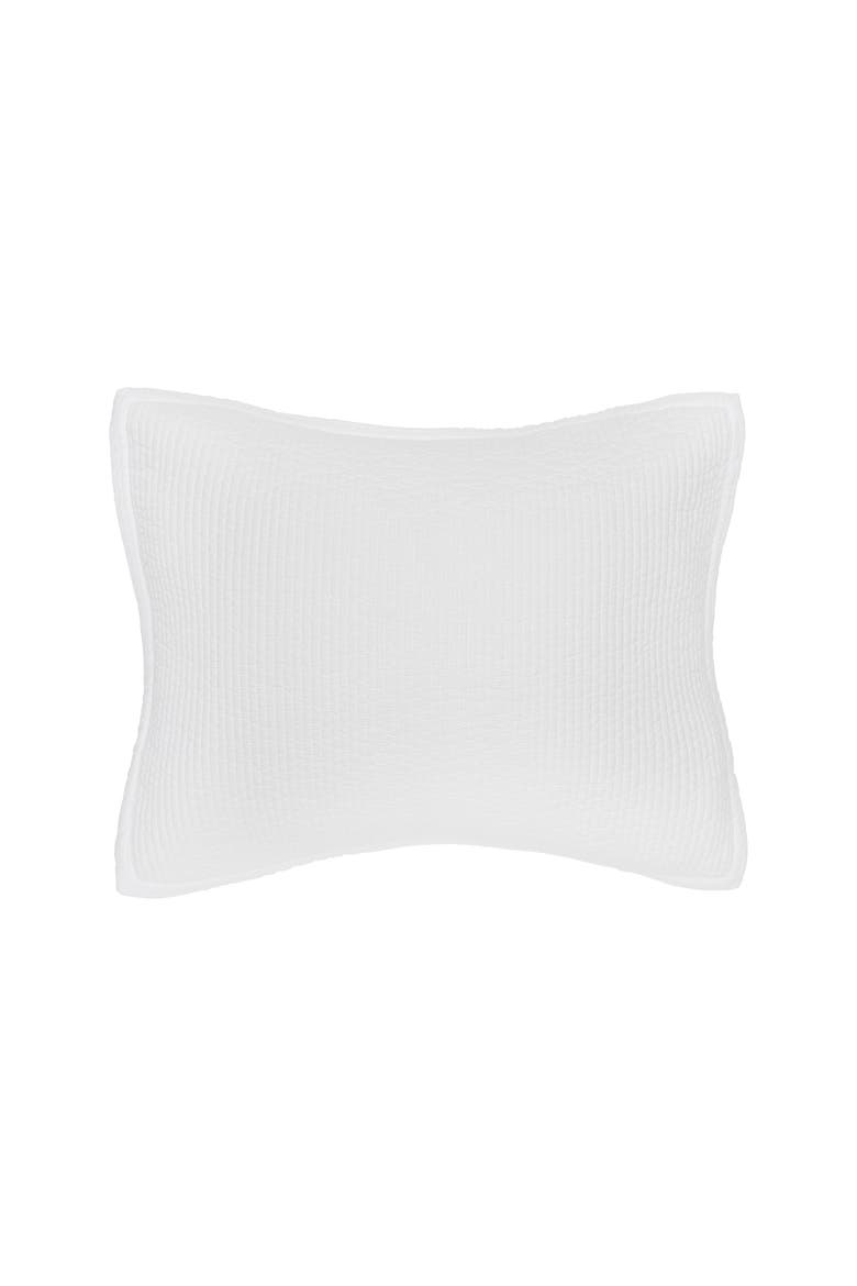 Bennett White Quilt Cotton Standard Sham 20" x 26", Main, color, White