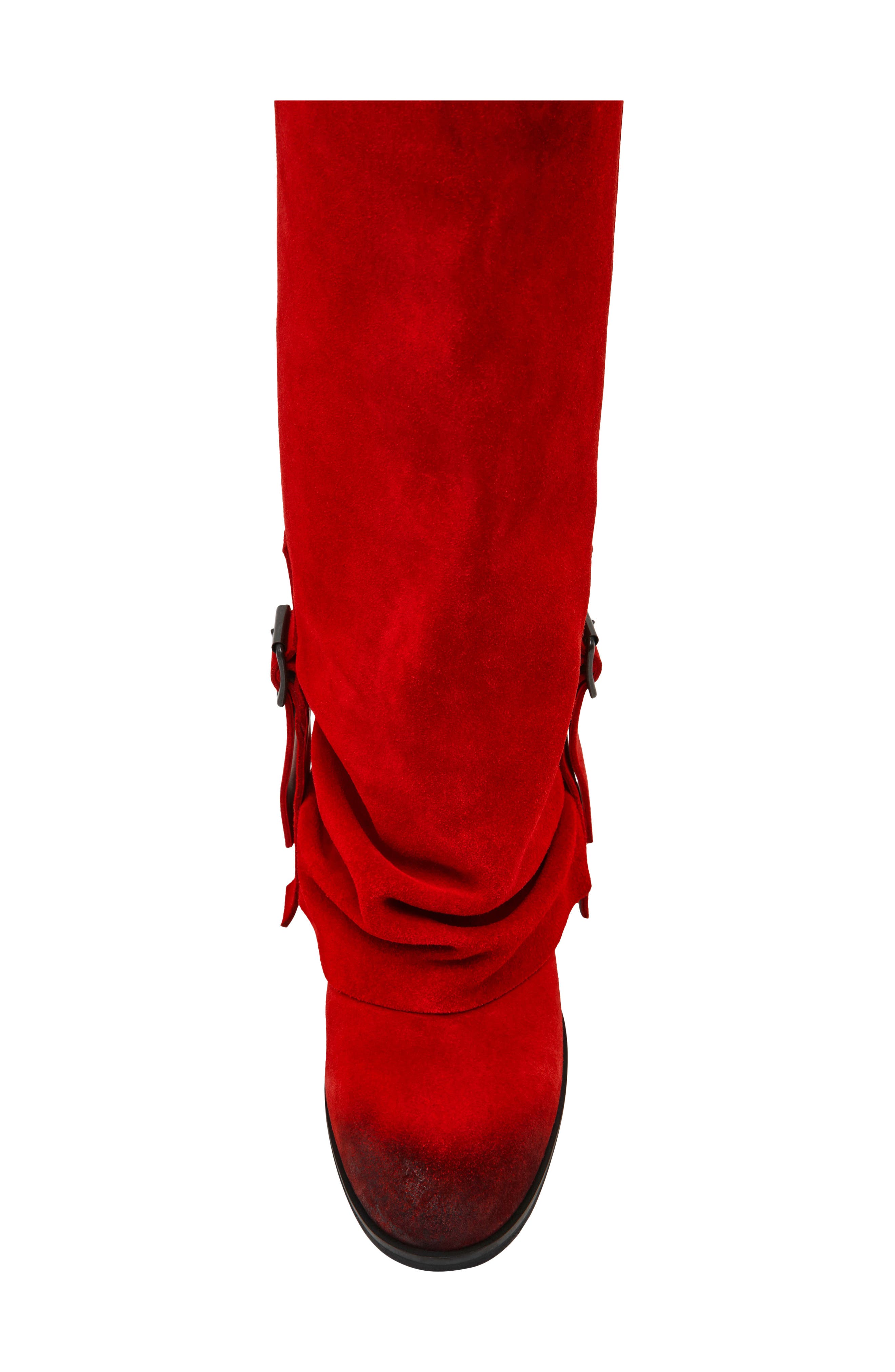 Bozeman Knee High Boot, Alternate, color, RED SUEDE