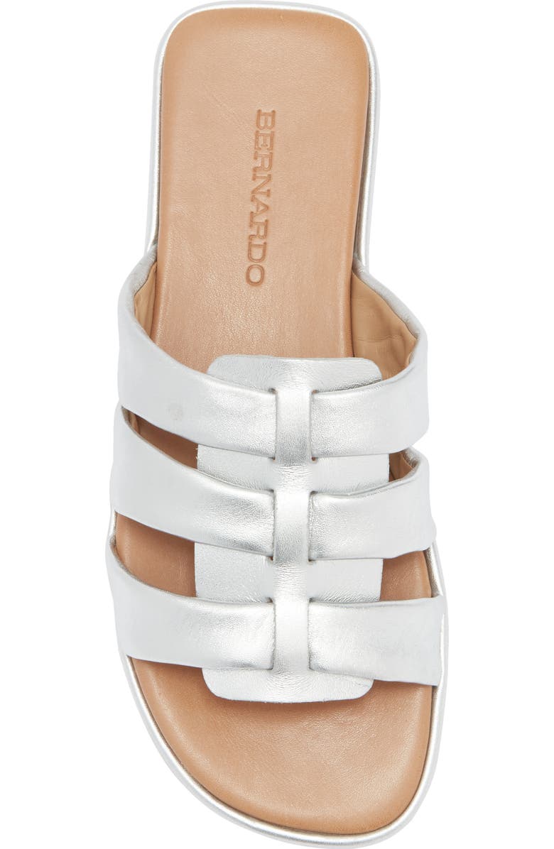 Bernardo Tamer Slide Sandal, Alternate, color, Silver Metallic Glove Leather