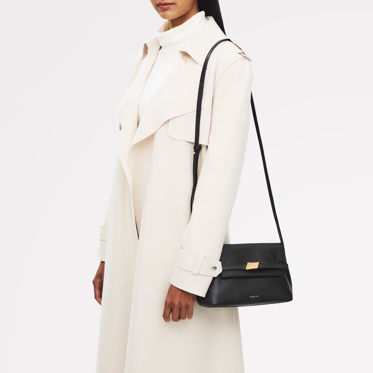 Radley The Christina Small Flapover Crossbody Bag, Alternate, color, Black