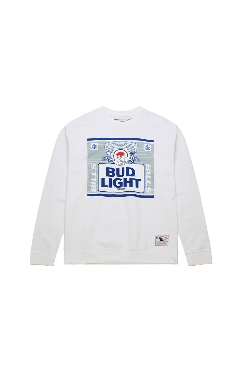 Mitchell & Ness Men's Mitchell & Ness x Bud Light White Buffalo Bills The Crest Pullover Sweatshirt, Alternate, color, White