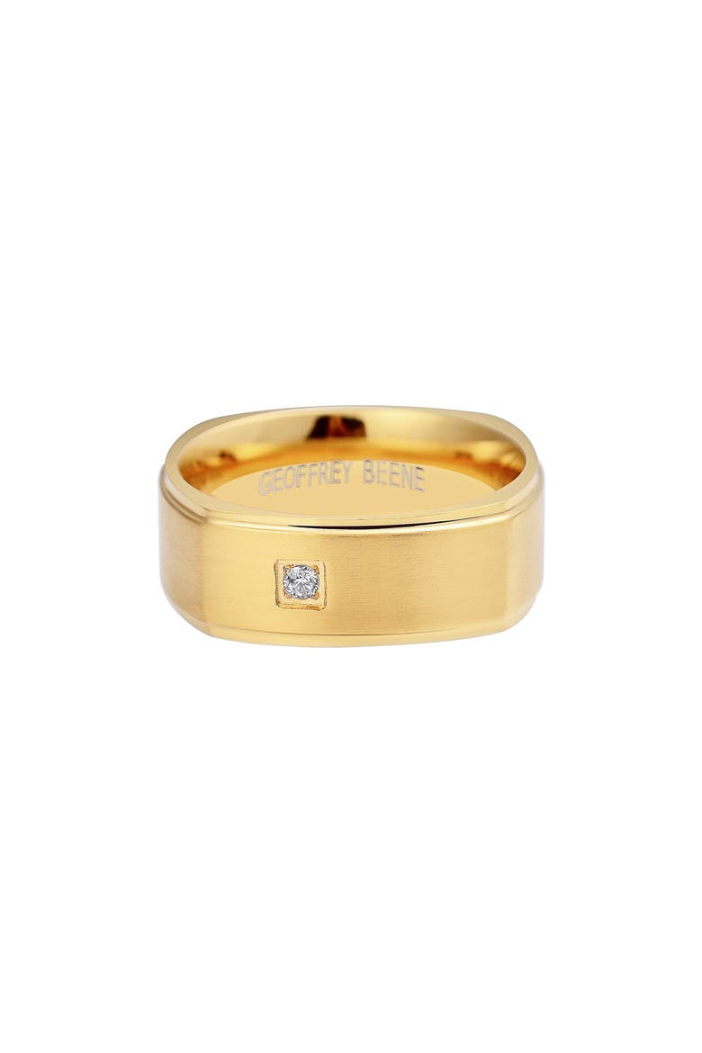 Men's Cubic Zirconia Band Ring, Alternate, color, GOLD