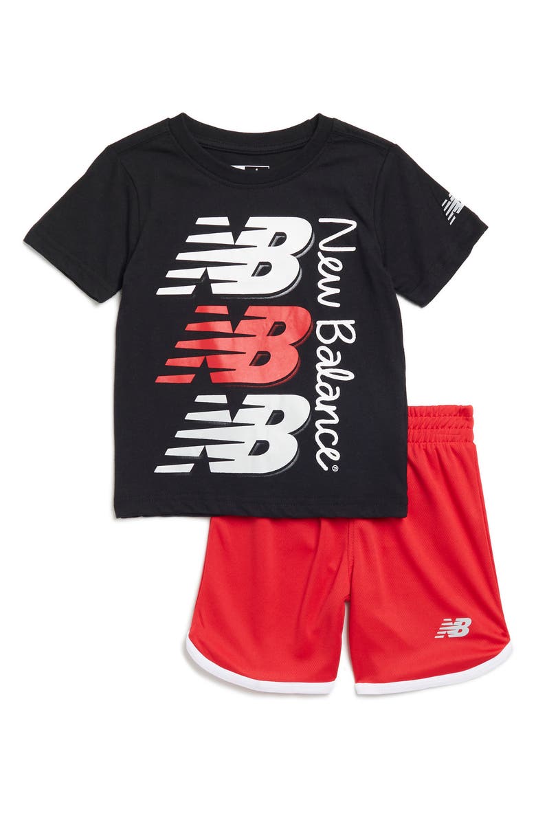 New Balance Kids' Logo T-Shirt & Shorts Set, Main, color,