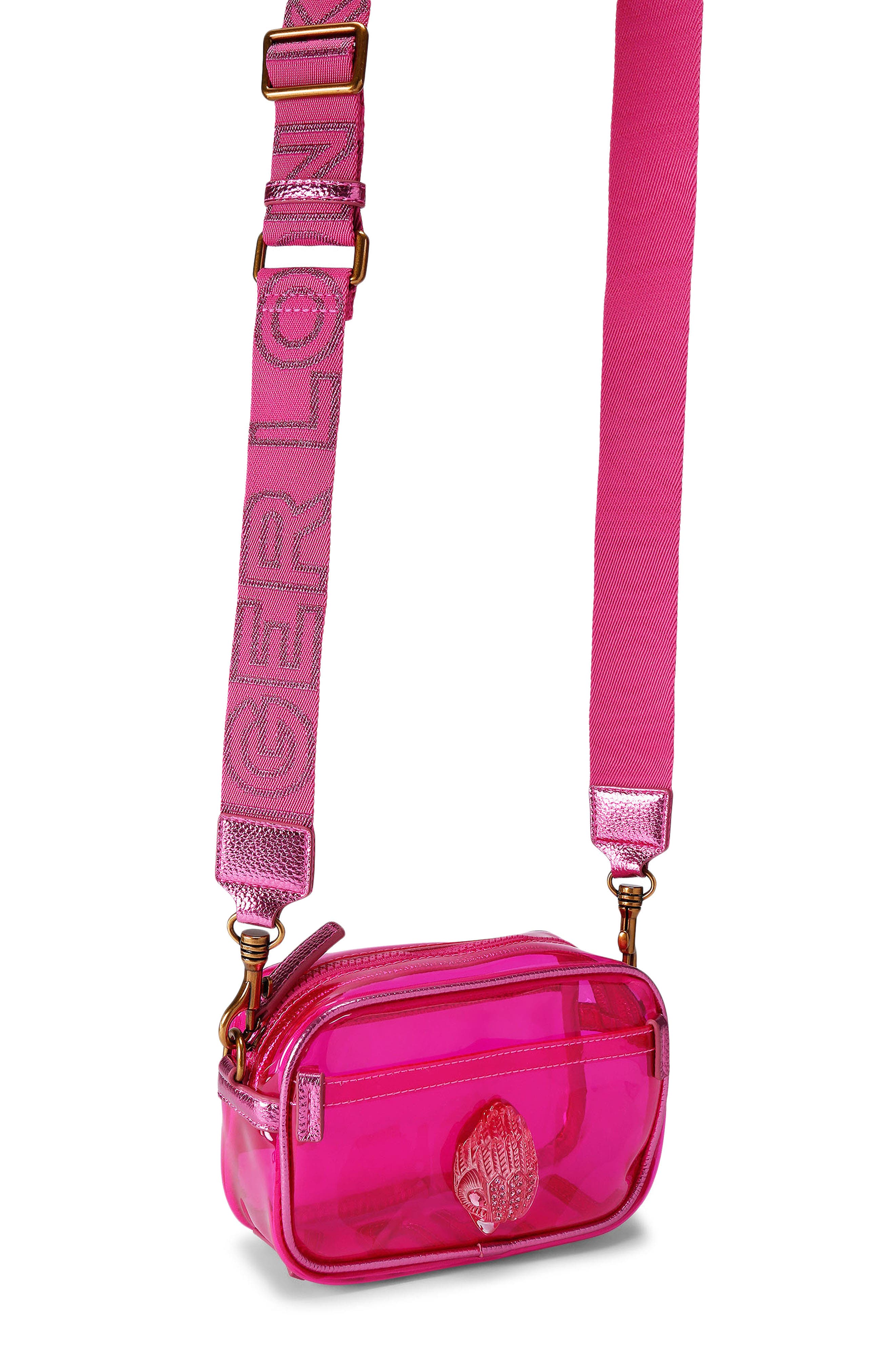 Kurt Geiger London Kensington Vinyl Camera Bag, Alternate, color, Bright Pink