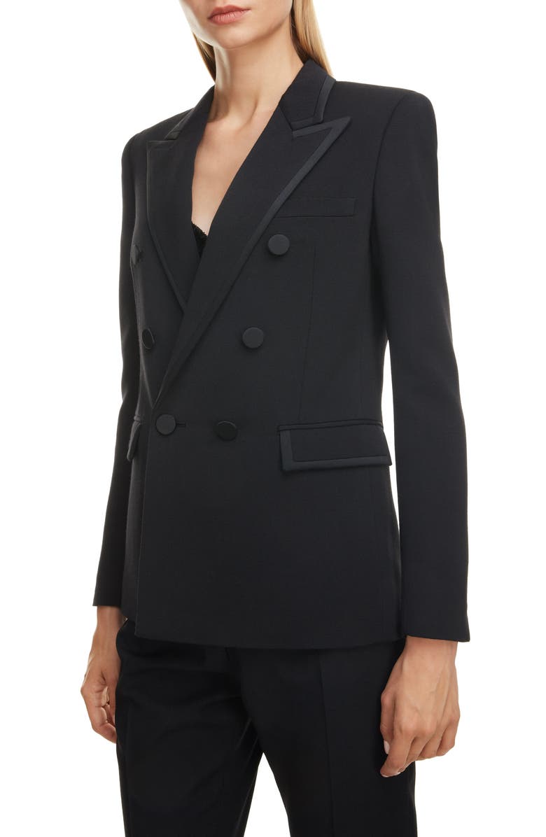 Saint Laurent Piped Double Breasted Jacket, Alternate, color, 