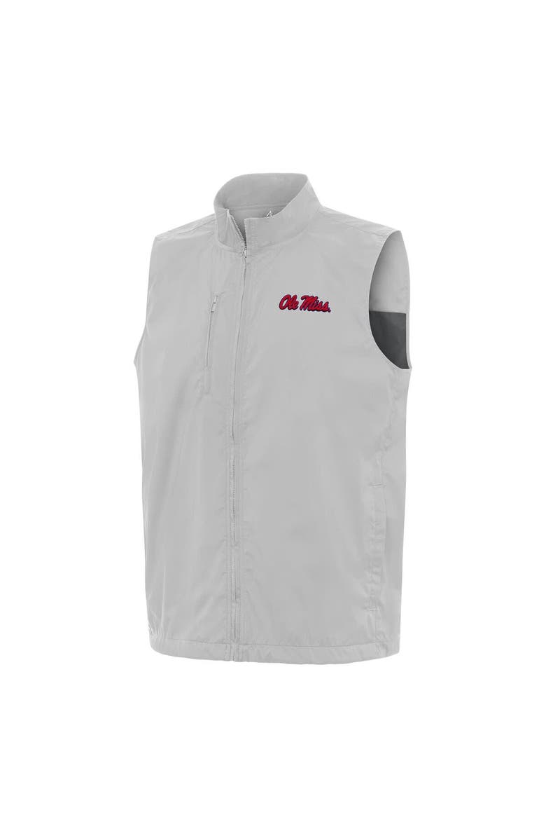 ANTIGUA Men's Antigua Gray Ole Miss Rebels Brisk Full-Zip Vest, Alternate, color, Gray
