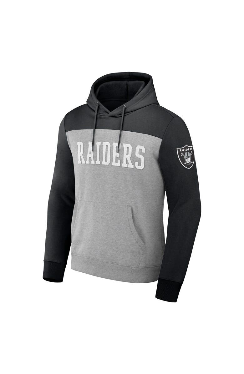 NFL X DARIUS RUCKER Men's NFL x Darius Rucker Collection by Fanatics Heather Gray Las Vegas Raiders Color Blocked Pullover Hoodie, Alternate, color, Heather Gray