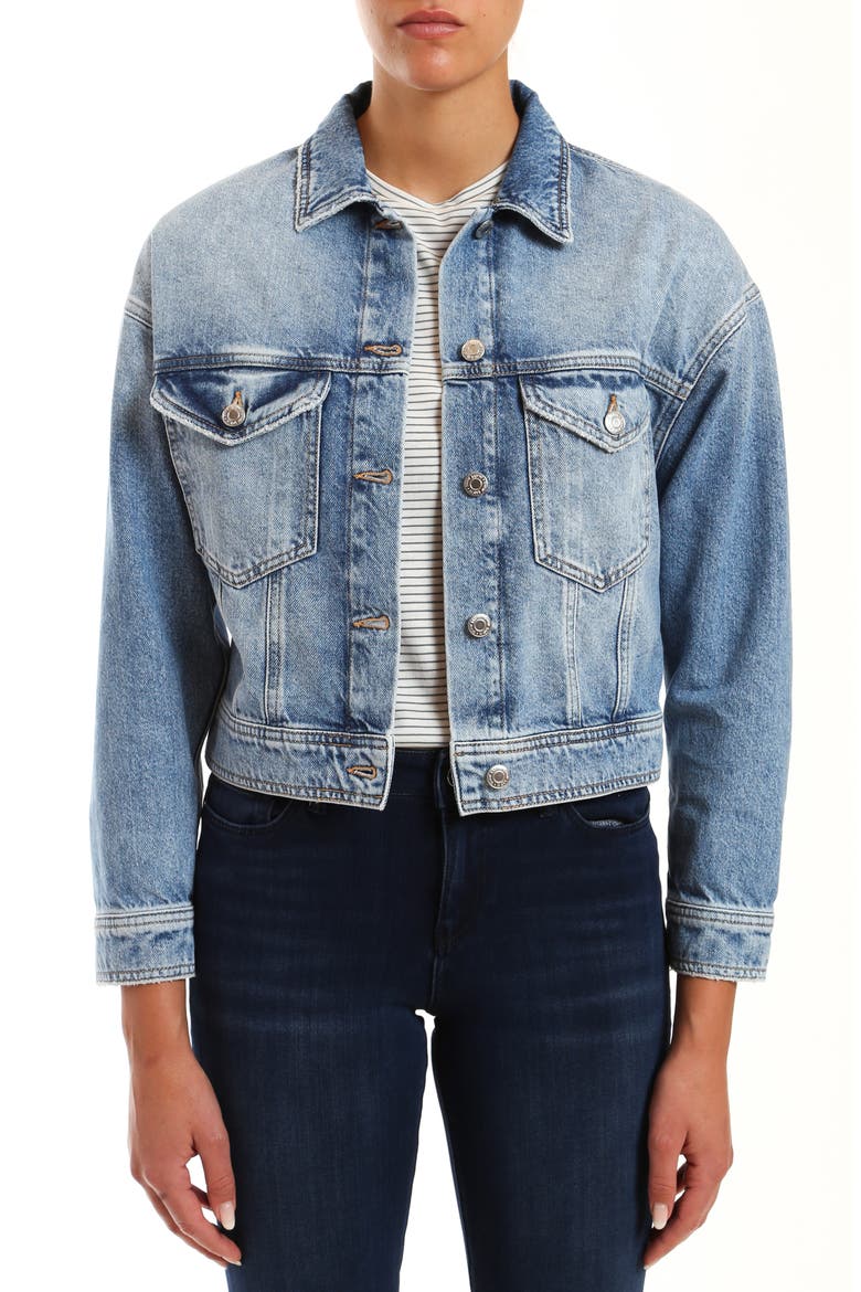 Rosa Crop Denim Jacket, Alternate, color, LIGHT DENIM