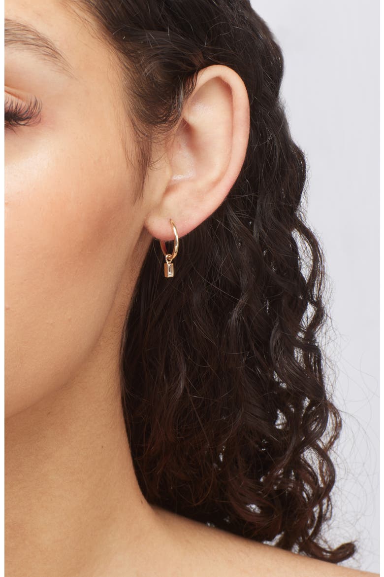 x Mel Soldera Baguette Charm Single Clicker, Alternate, color, GOLD/ CLEAR