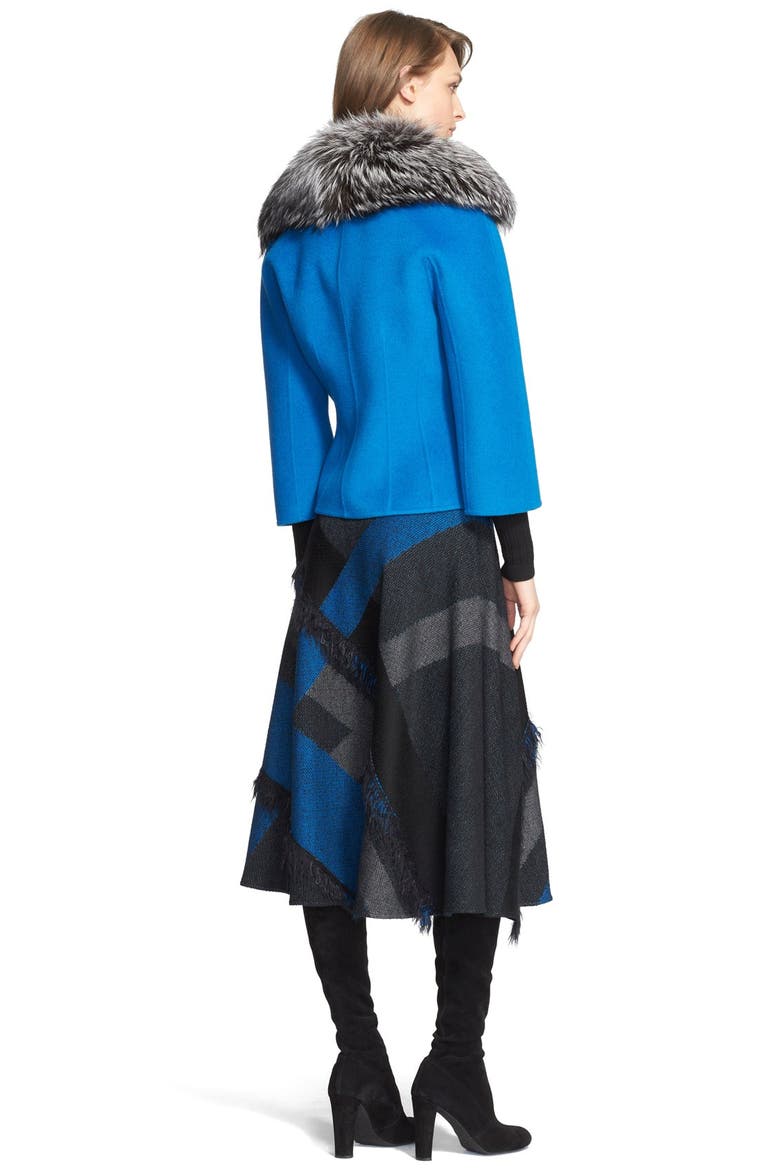 Fringe Detail Plaid Midi Skirt, Alternate, color, TAHOE BLUE MULTI
