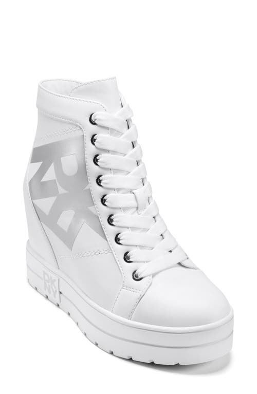 Dkny Clary Wedge Sneaker In White