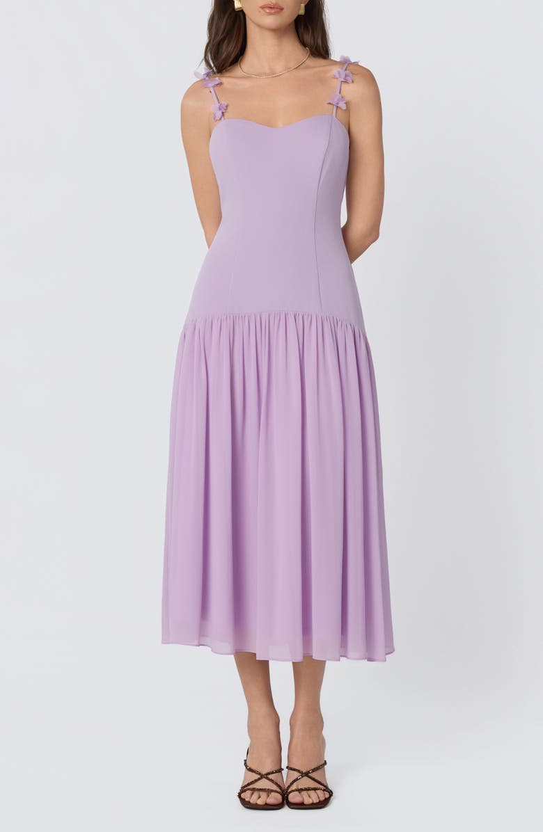 ASTR the Label Amia Floral Mixed Media Party Dress, Main, color, Lavender