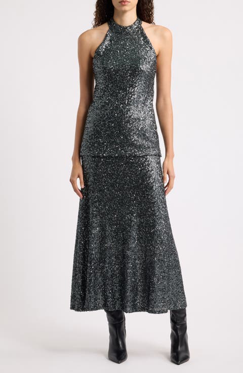 Enonia Sequin Midi Skirt