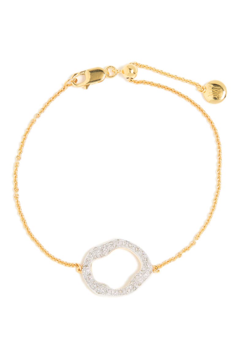 18K Gold Plated Riva Diamond Circle Chain Bracelet - 0.05ct. (Nordstrom Exclusive), Main, color, YELLOW GOLD
