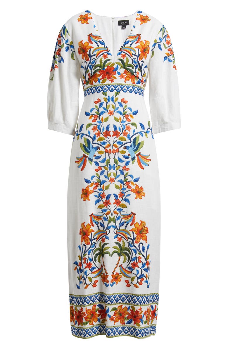 CeCe Embroidered Maxi Dress, Main, color, Marmalade