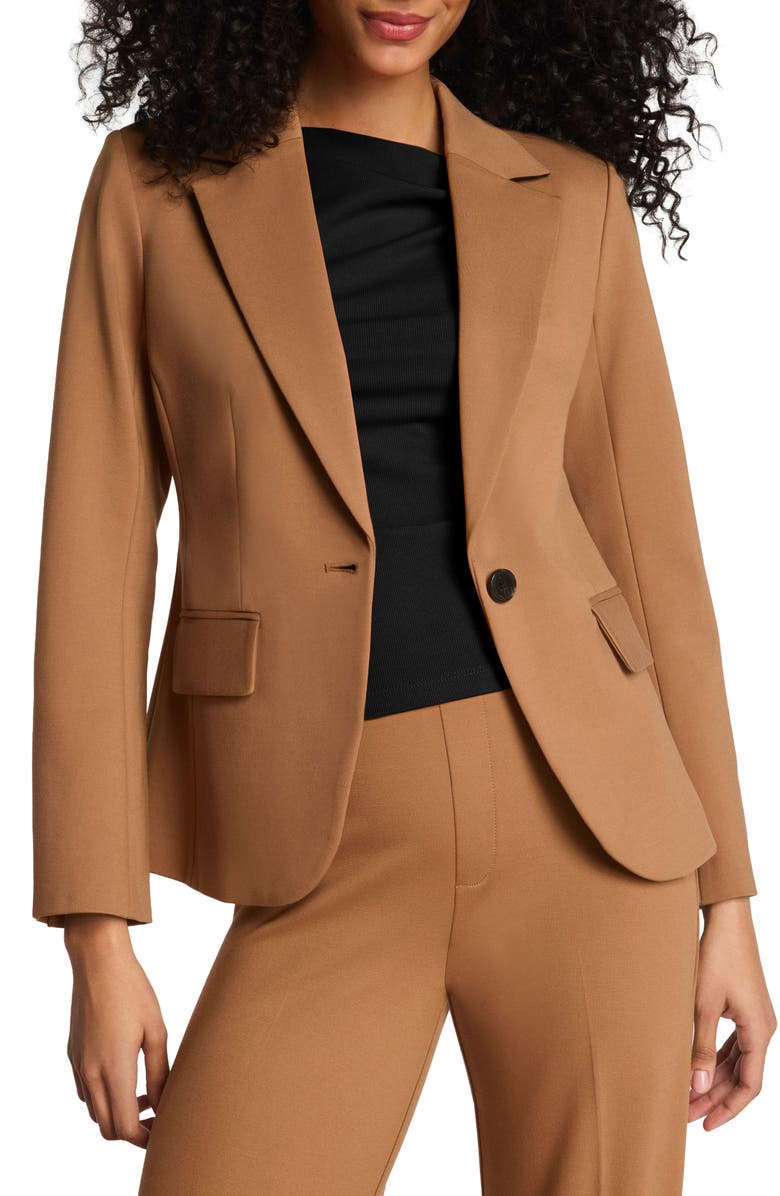 SPANX<sup>®</sup> Stretch Ponte Blazer, Main, color, Maplewood