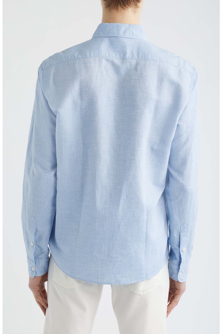 Liam Regular Fit Linen & Cotton Button-Up Shirt, Alternate, color, LIGHT/ PASTEL BLUE