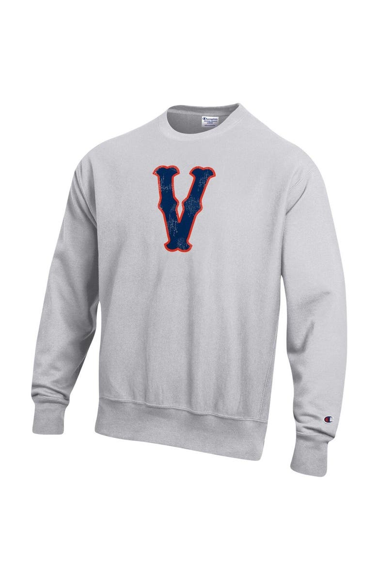 Champion Men's Champion Heathered Gray Virginia Cavaliers Vintage Vault Logo Reverse Weave Pullover Sweatshirt, Alternate, color, 