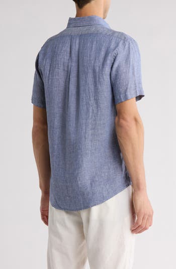 Sport Fit Linen Short Sleeve Button-Down Shirt