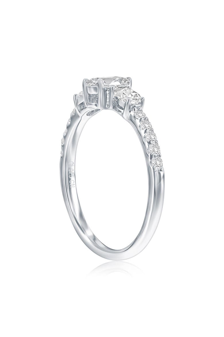 Pear & Oval Cubic Zirconia Ring, Alternate, color, SILVER