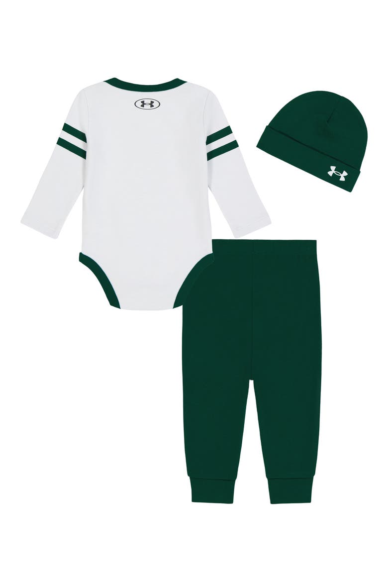 Kids' Gameday 3-Piece Bodysuit, Pants & Beanie Set, Alternate, color, HALO GRAY