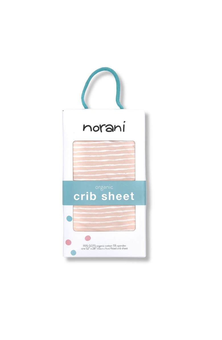 Norani Organic Fitted Crib Sheet, Alternate, color, Pink Stripes