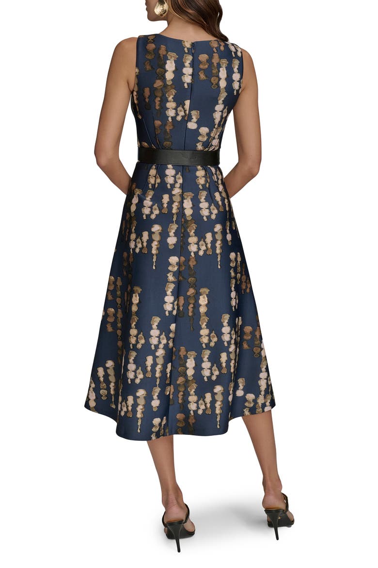 Abstract Print Belted Midi Dress, Alternate, color, ECLIPSE MULTI
