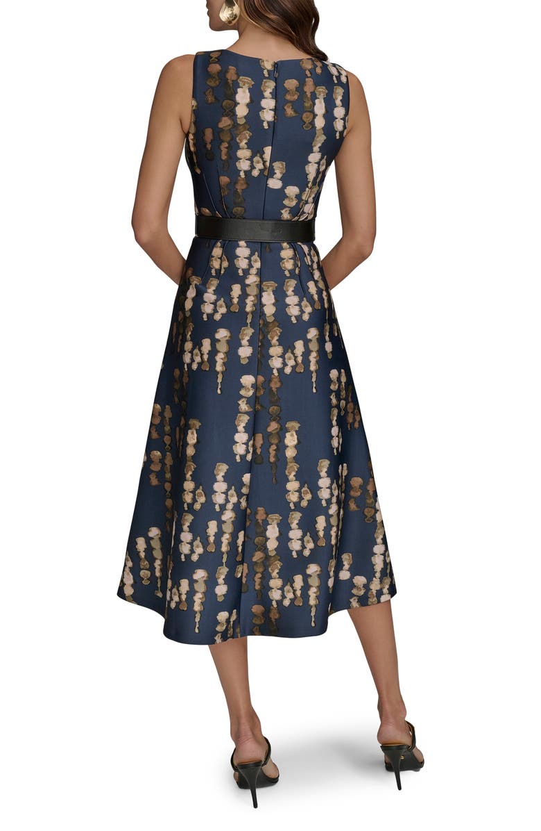 Donna Karan New York Abstract Print Belted Midi Dress, Alternate, color, Eclipse Multi