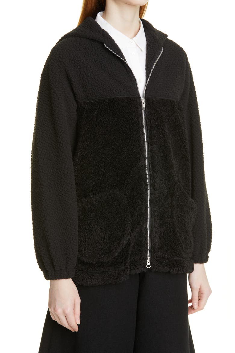 Fleece Hooded Jacket, Alternate, color, BLACK X BLACK