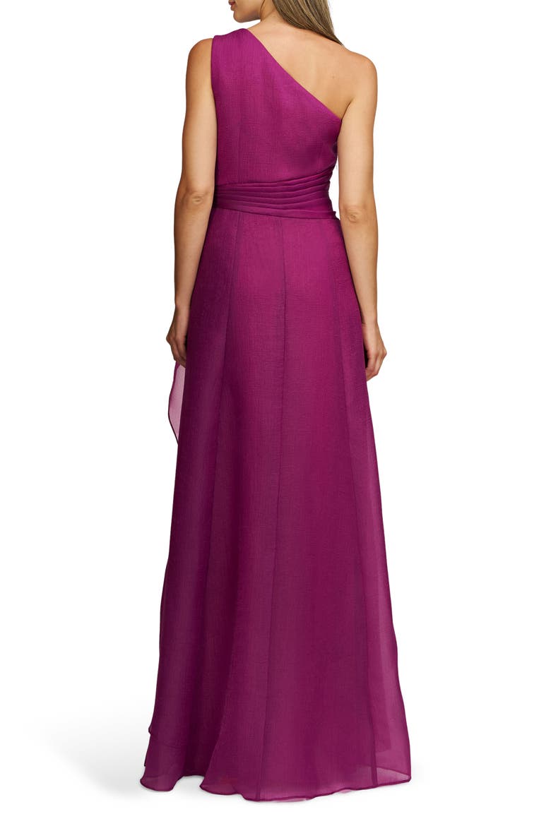 Seraphina One-Shoulder Organza Gown, Alternate, color, VIOLET ROSE