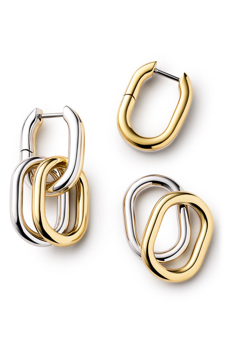 Ana Luisa Ash Two-Tone Double Hoop Earrings, Alternate, color, Gold / Silver