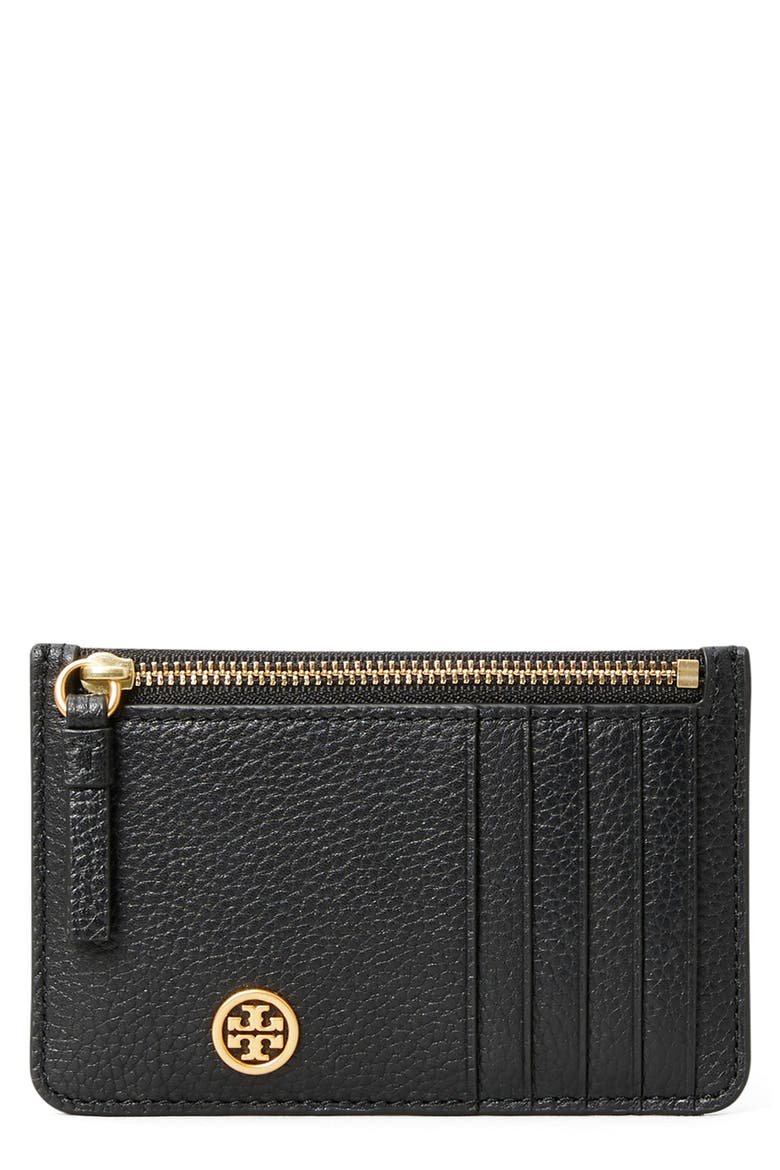 Walker Leather Card Case, Main, color, BLACK