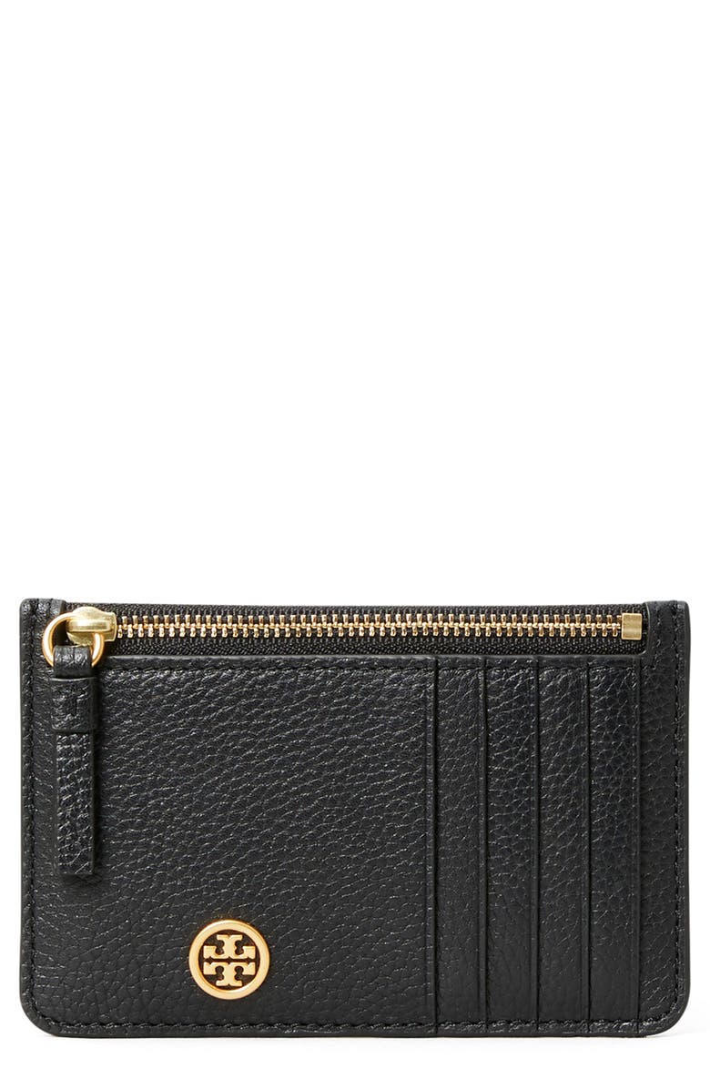 Tory Burch Walker Leather Card Case, Main, color, 