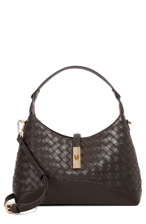 Dorset Woven Leather & Faux Leather Shoulder Bag