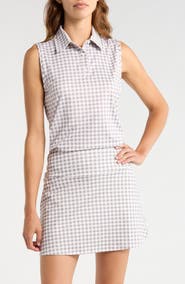 Rhone Court Gingham Sleeveless Polo