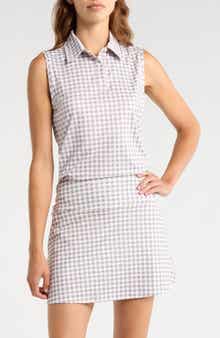 Court Gingham Sleeveless Polo