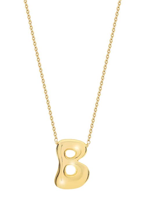 Jane Basch Designs Puffed Initial Pendant Necklace In Gold