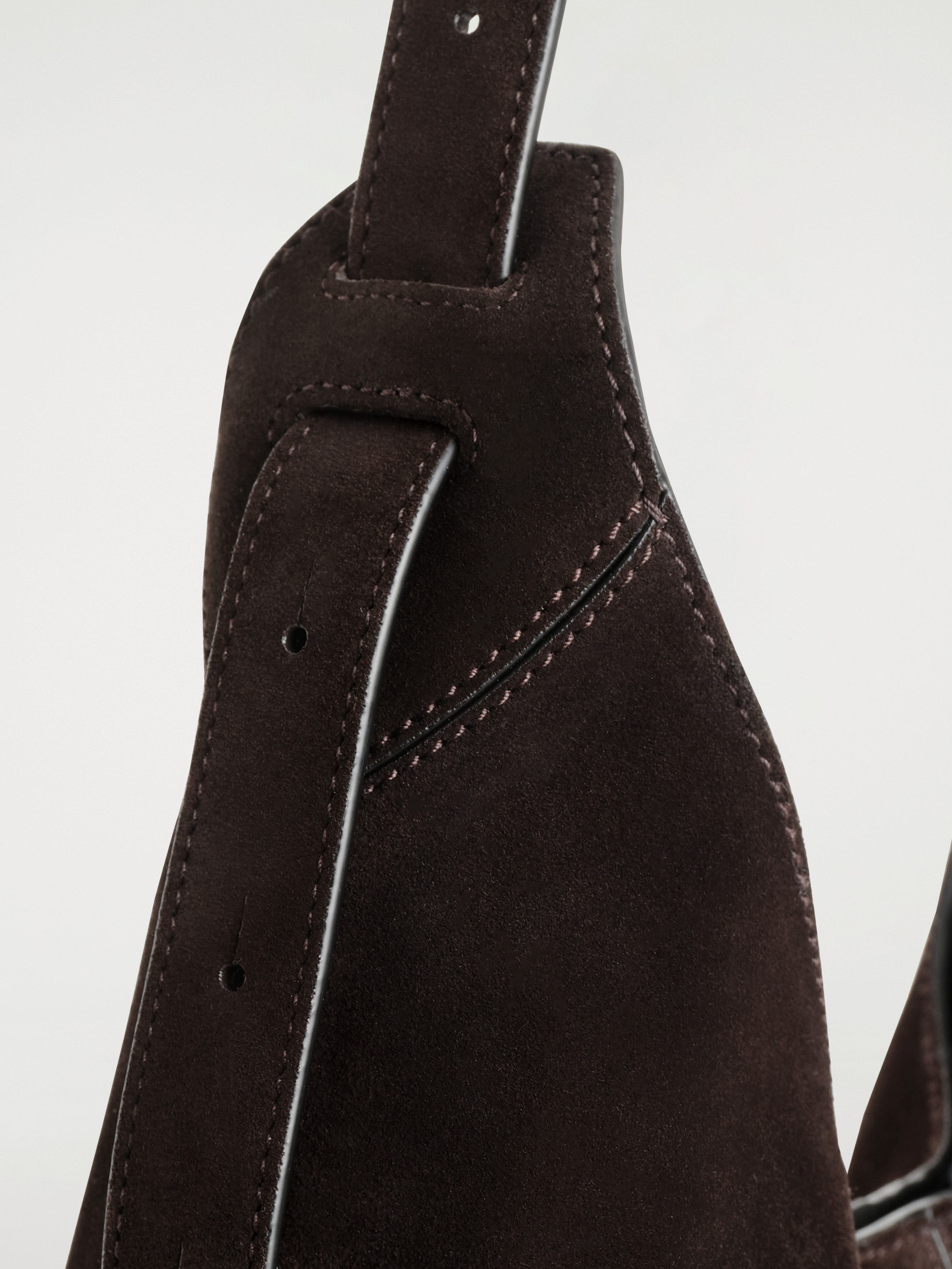 COS Knoll Shoulder Bag - Suede, Alternate, color, Ebony